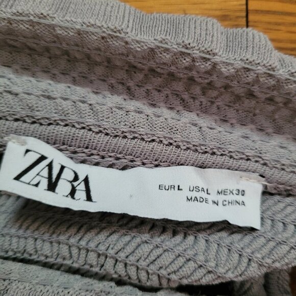 ZARA | High Neck Ruffle Stretch Tank Top | Sz. L - Picture 3 of 4